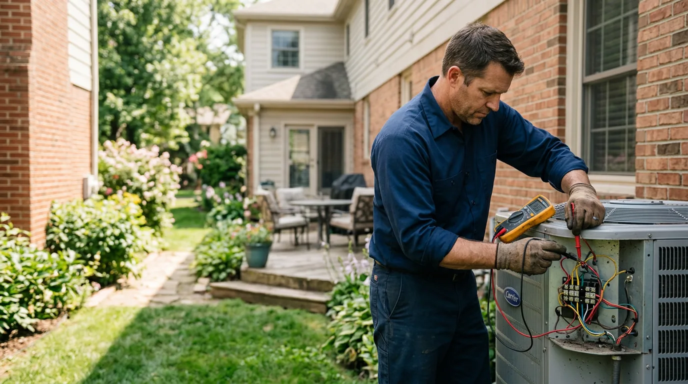 HVAC technician working near Pleasant Lake, IN